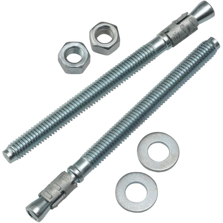 2 Pack 3/8" x 5" Zinc Plated Wedge Anchors