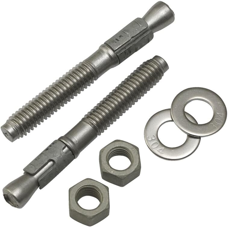 2 Pack 3/8" x 3" Stainless Steel Wedge Anchors