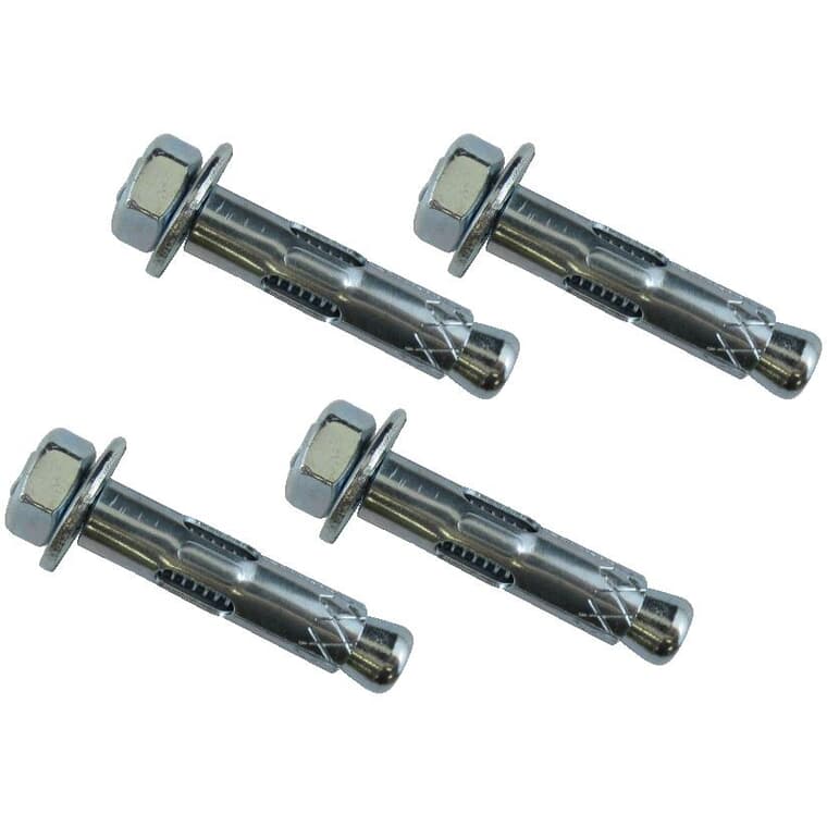 4 Pack 5/16" x 1-1/2" Zinc Plated Sleeve Anchors