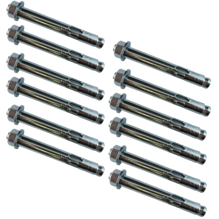 12 Pack 3/8" x 3" Zinc Plated Sleeve Anchors