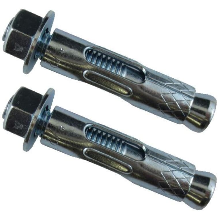 2 Pack 1/2" x 2-1/4" Zinc Plated Sleeve Anchors