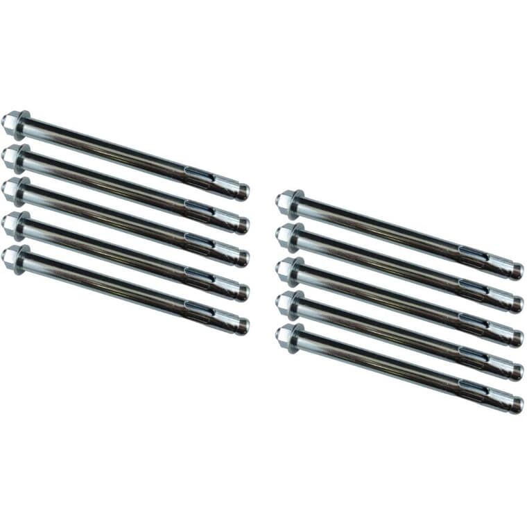 10 Pack 1/2" x 6" Zinc Plated Sleeve Anchors