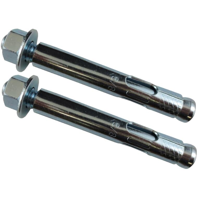 2 Pack 5/8" x 4-1/4" Zinc Plated Sleeve Anchors