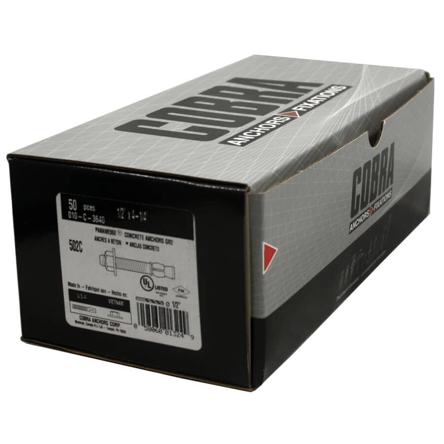 Chevilles D'ancrage Simpson Forte STB2-50512 - 1/2" X 5-1/2" - Pack De 25 - Acier Carbone - Neuf