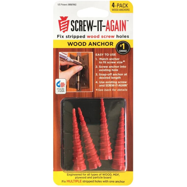 4 Pack # 2-16 Wood Anchors