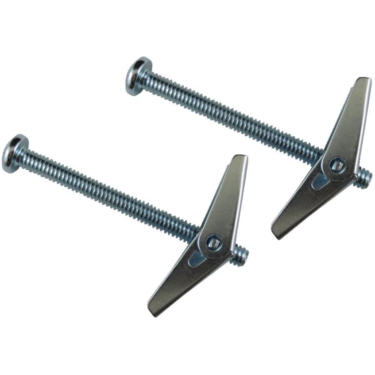 2 Pack 1/4" x 3" Zinc Plated Toggle Wing Anchors