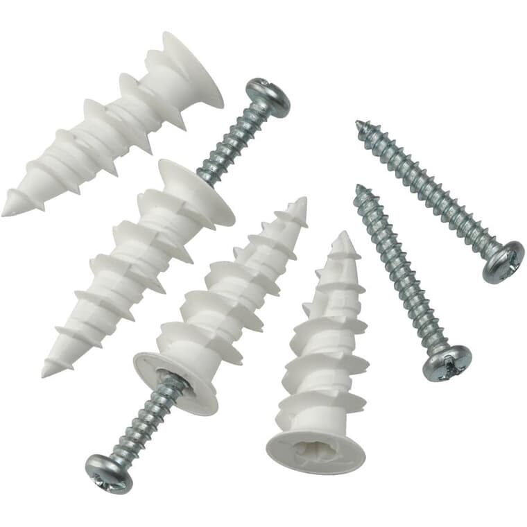 4 Pack #8L Nylon Walldriller Anchors, with Screws