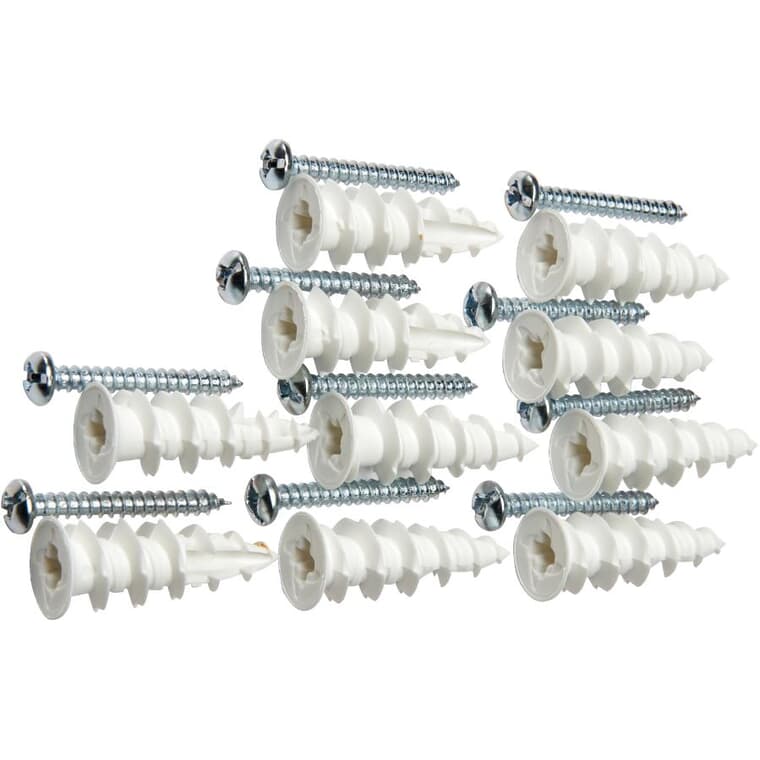 10 Pack #8L Nylon Walldriller Anchors, with Screws