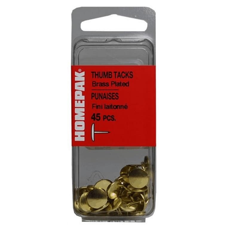 45 Pack #4 x 3/8" Brass Thumb Tacks