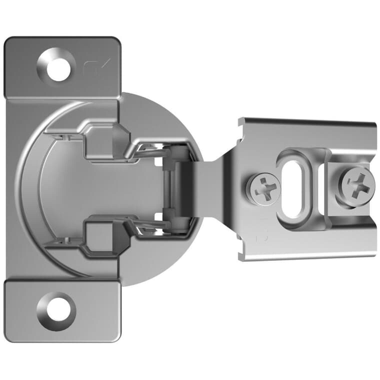 105 Degree Half Overlay Concealed Cabinet Hinges - Zinc Plated, 2 Pack