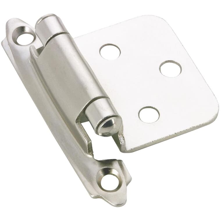 Semi-Concealed Self-Closing Cabinet Hinges - Chrome, 2 Pack