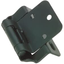 ANGSTROM 2-Pack Partially Exposed Self-Closing Cabinet Hinges – 180° Surface-Mount Full Overlay, Black Powder-Coated Steel