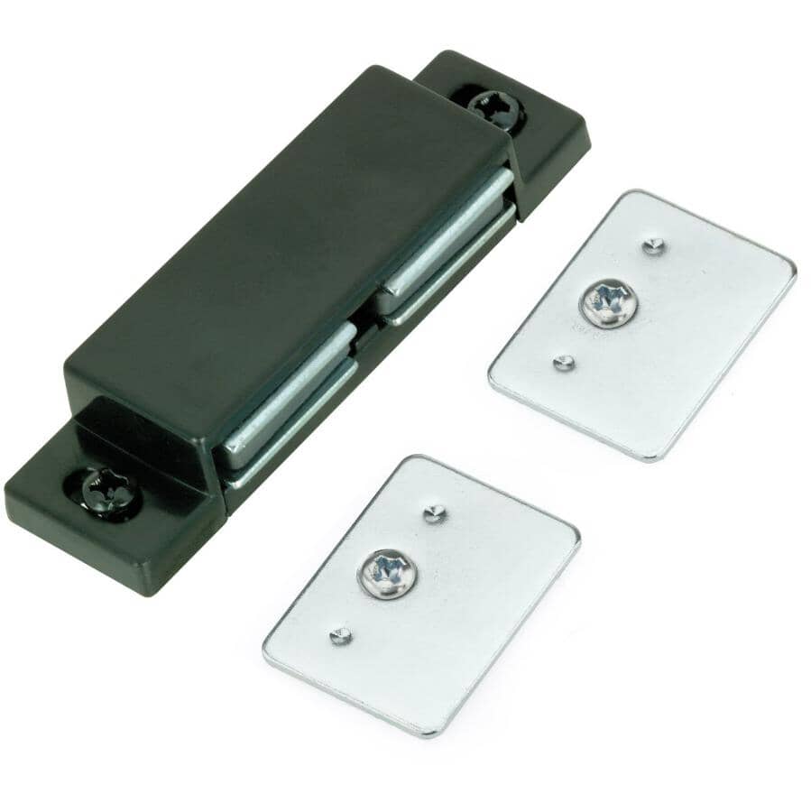 RICHELIEU:Double Magnetic Latch - with Plate, Black
