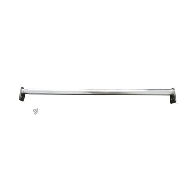 30" - 48" Zinc Plated Adjustable Closet Rod, with Fixed Ends