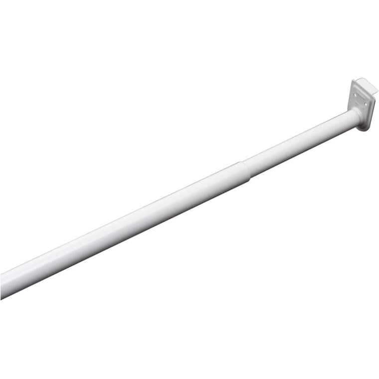 48" - 72" White Adjustable Closet Rod, with Fixed Ends