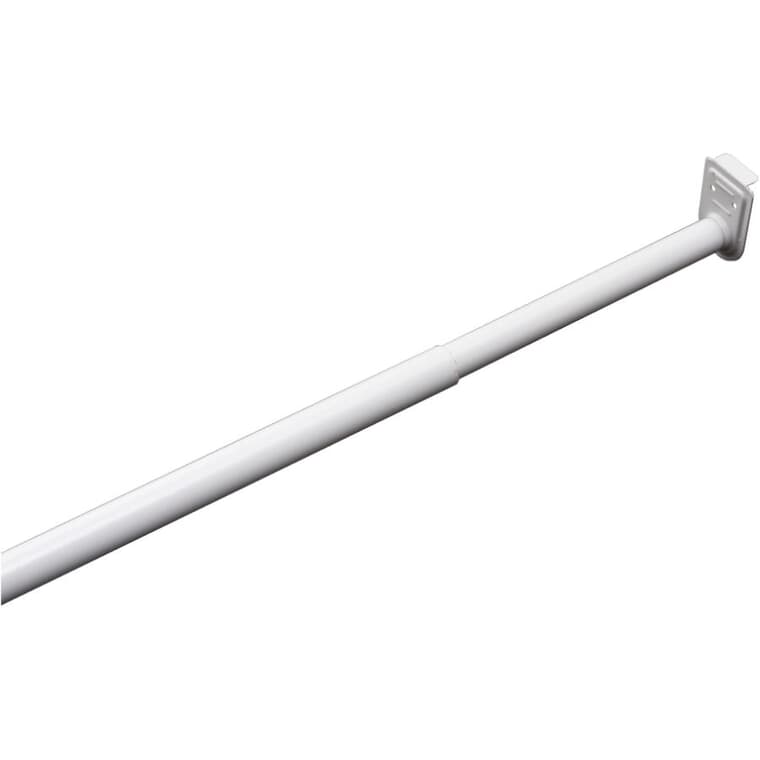 72" - 96" White Adjustable Closet Rod with Fixed Ends
