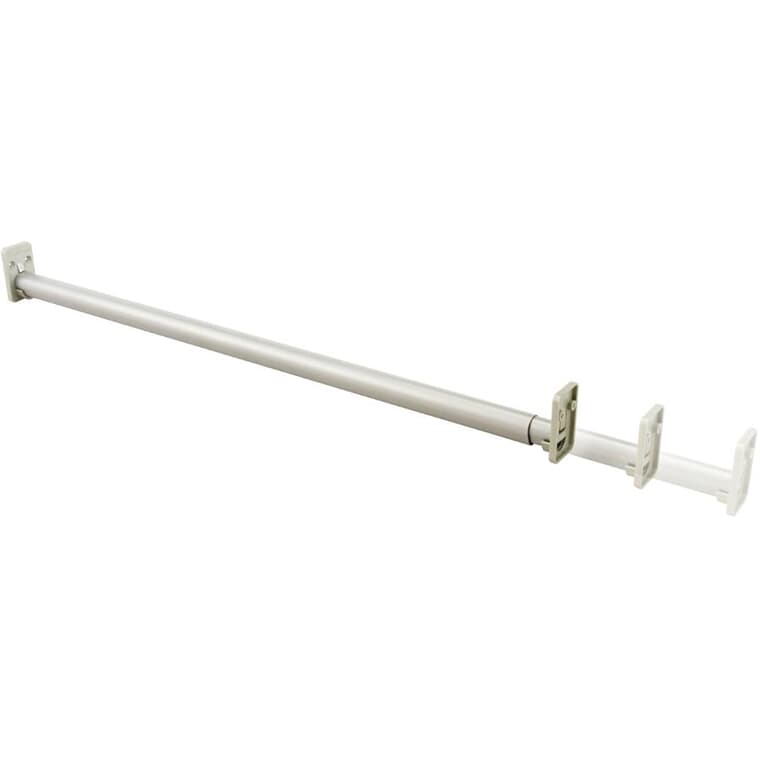 30" - 48" Suite Symphony Adjustable Nickel Closet Rod with Fixed Ends