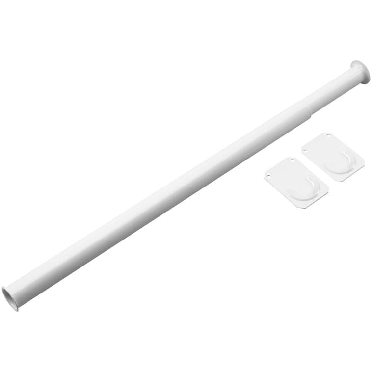 48" - 72" Fluted White Adjustable Closet Rod