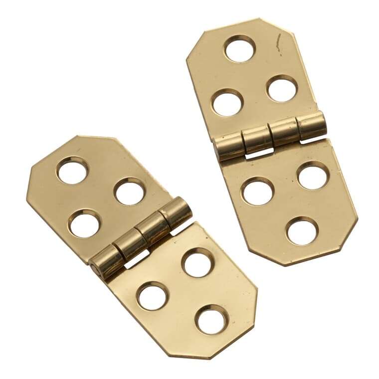 2 Pack 3/4" x 1-13/16" Brass Decorative Hinges