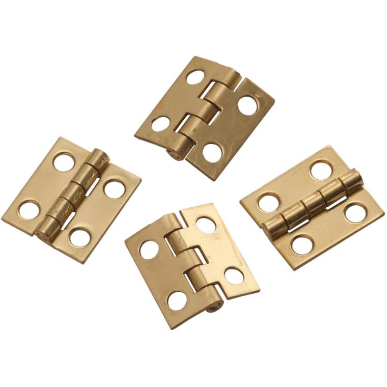 4 Pack 3/4" x 5/8" Solid Brass Narrow Hinges