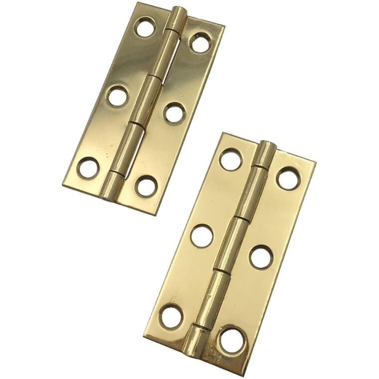 2 Pack 2" x 1" Antique Brass Narrow Hinges