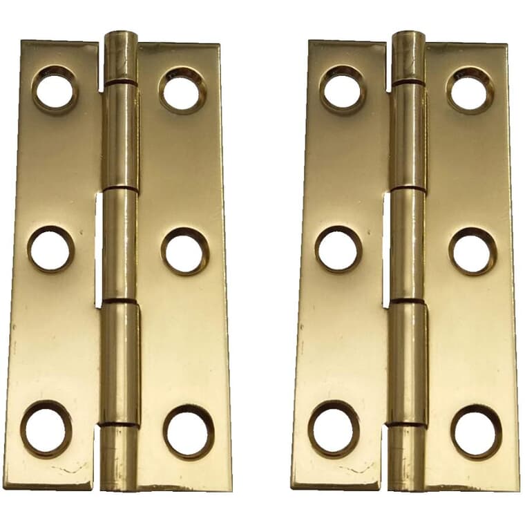 2 Pack 2-1/2" x 1-1/8" Solid Brass Narrow Hinges