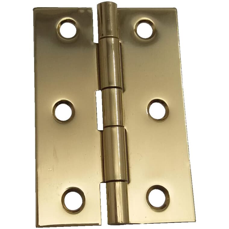 2 Pack 2-1/2" x 1-9/16" Brass Narrow Hinges