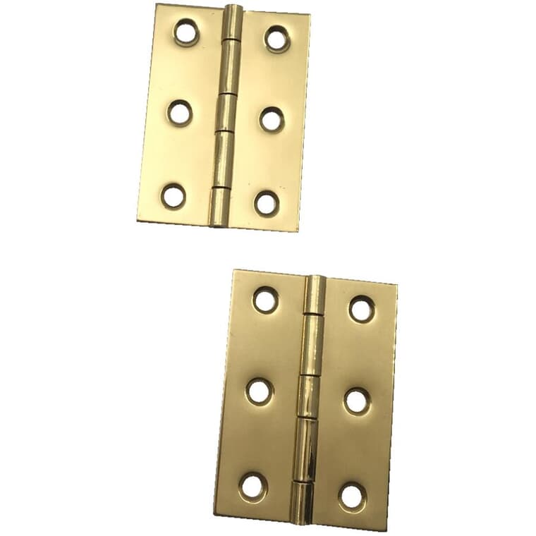 2 Pack 2-1/2" x 1-3/4" Brass Narrow Hinges