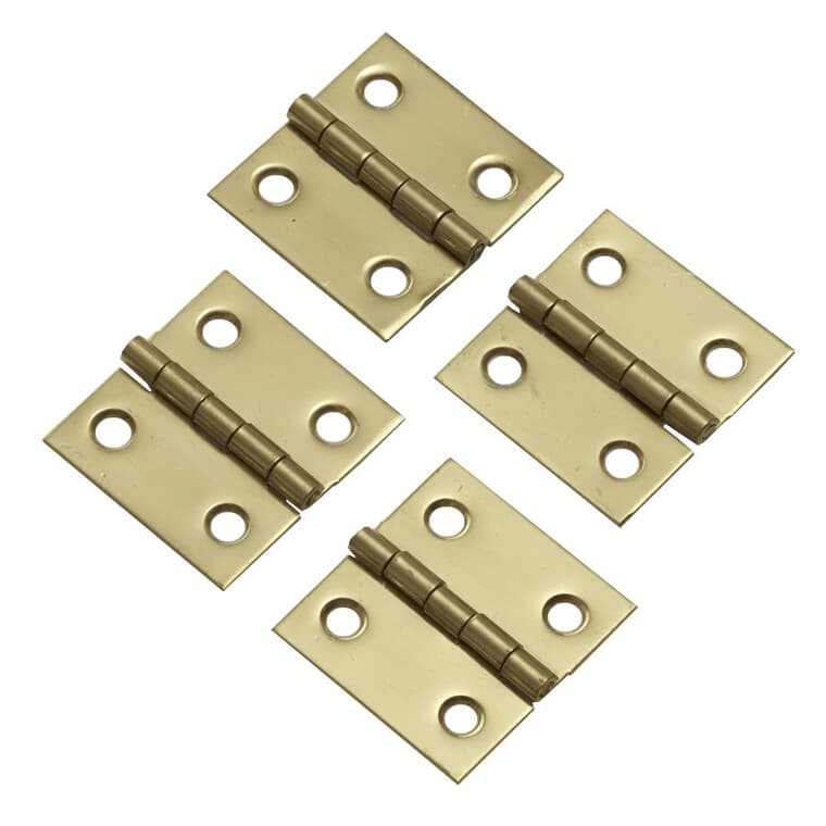2 Pack 1" x 1" Solid Brass Butt Hinges