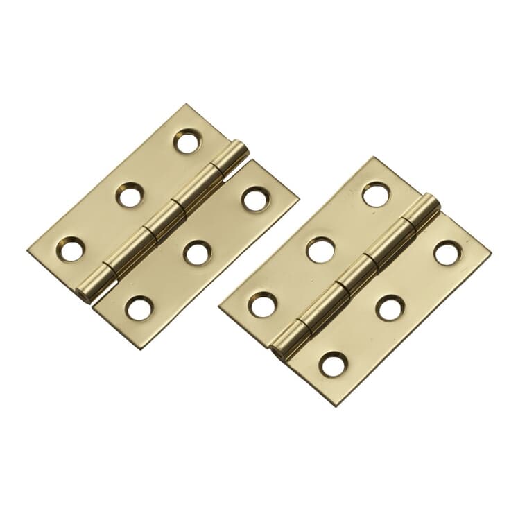 2 Pack 2" x 1-3/8" Brass Finish Broad Hinges