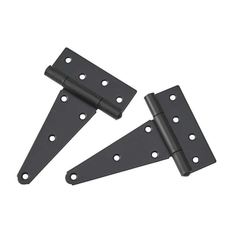 2 Pack 6" Black Extra Heavy Duty T-Hinges
