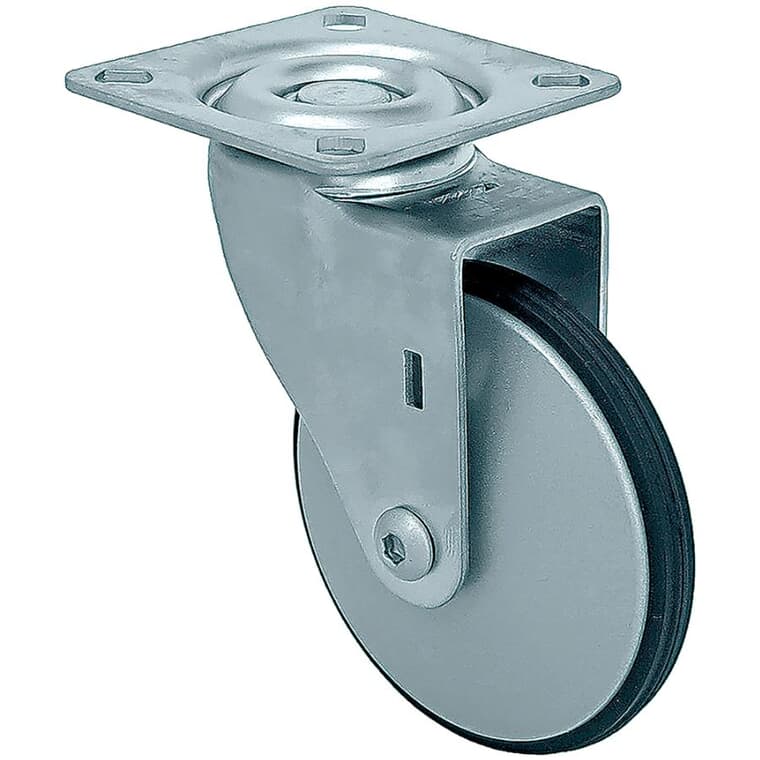 Roulette pivotante de 2 po en aluminium sur plaque