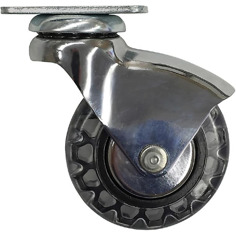 Roulette de patin grise pivotante de 3 po en PVC sur plaque