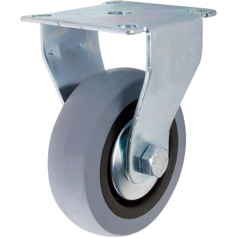 3" Grey Thermoplastic Rubber Wheel Rigid Plate Caster