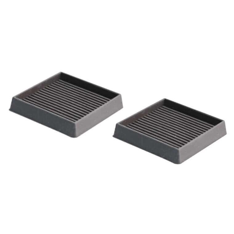 2 Pack 3" Square Brown Rubber Caster Cups