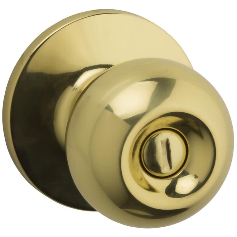 Polished Brass Regina Safelock Privacy Door Knobset