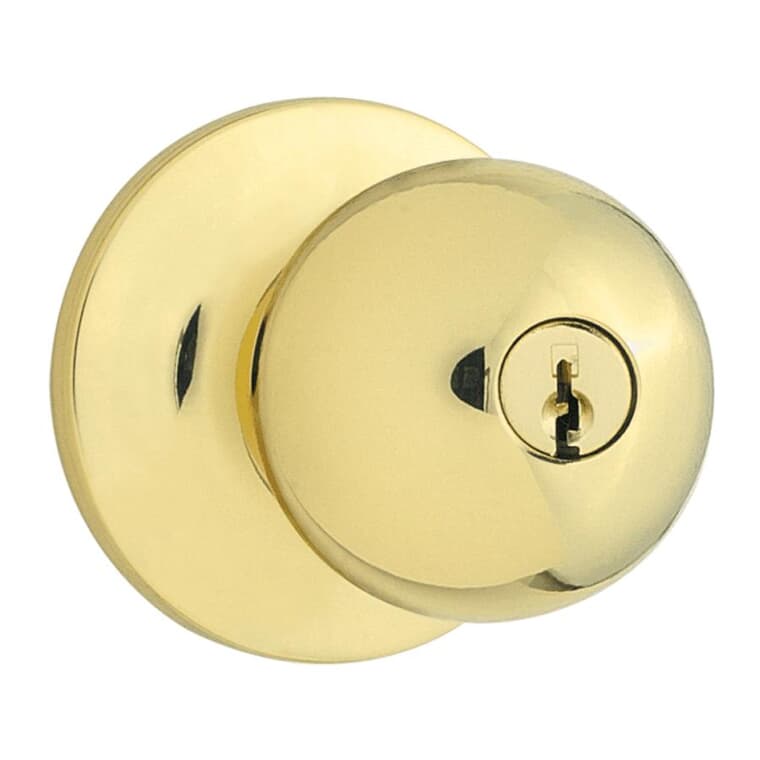 Polished Brass Regina Safelock Entrance Knobset