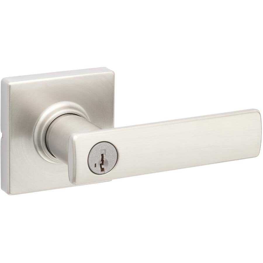 9GAC5310-069 Exterior Door Knob with Key Weiser Fairfax Entry Knob Featuring SmartKey Satin Nickel