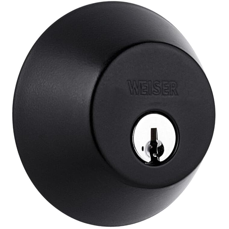 Serrure à pêne dormant à cylindre simple Welcome Home Smart Key, noir mat