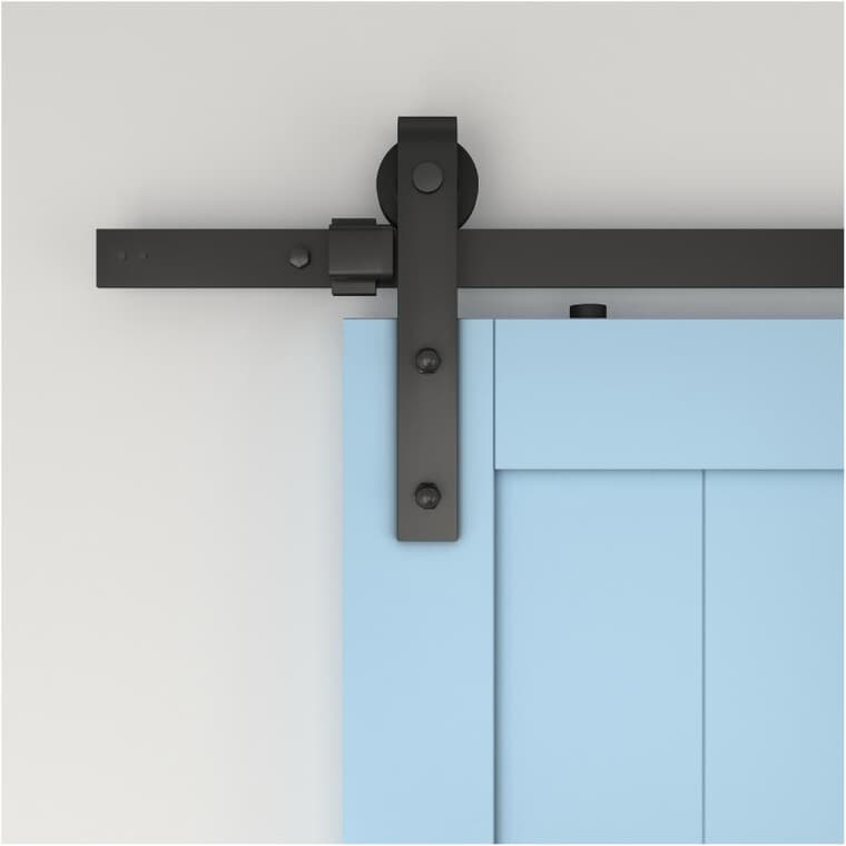 Matte Black Steel Rustic Style Visible Sliding Interior Rail System Door Track