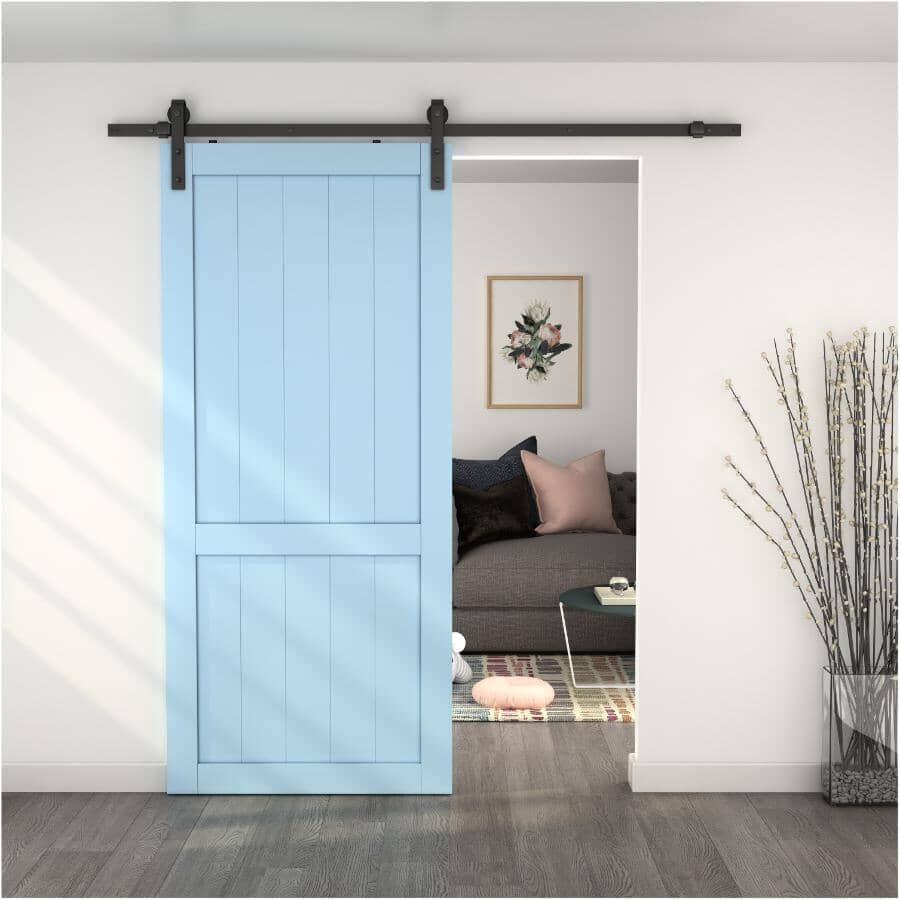 BUILDER'S HARDWARE Matte Black Steel Rustic Style Visible Sliding ...