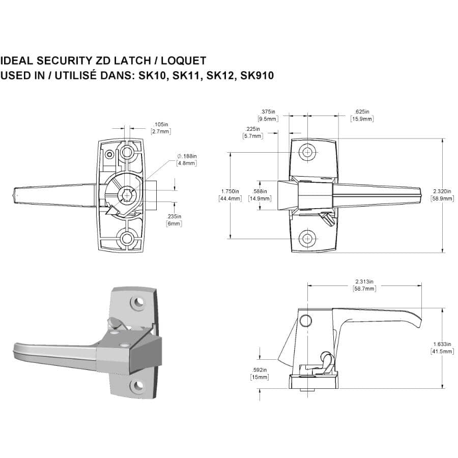 IDEAL SECURITY Aluminum Push Button Screen Door Handle Set | Home Hardware
