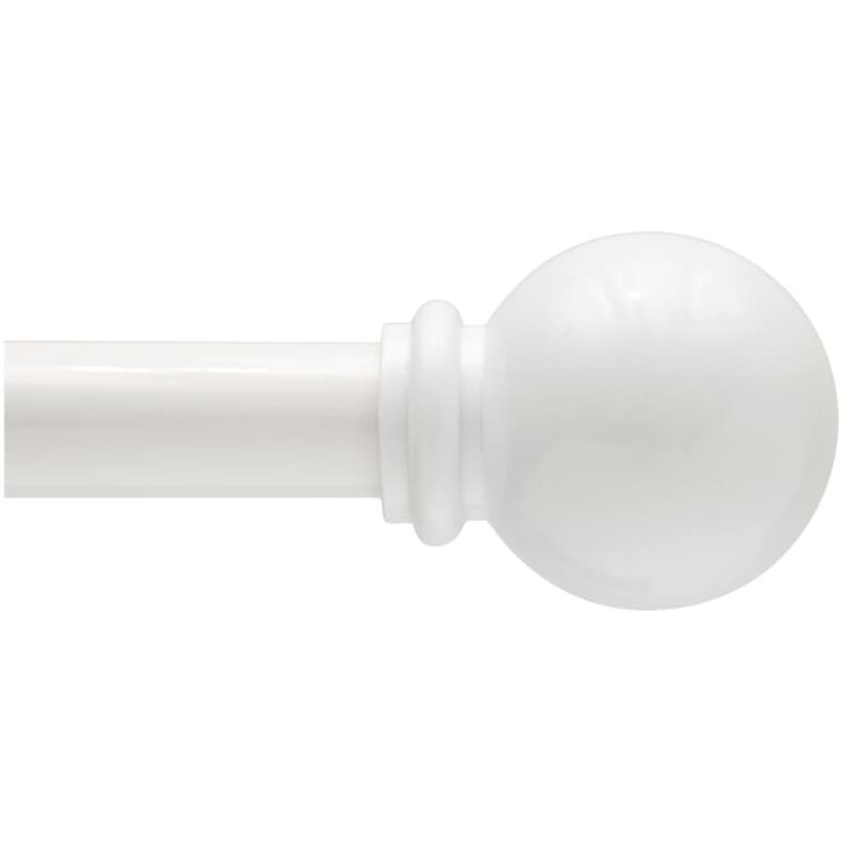 48" - 84" White Chelsea Cafe Curtain Rod