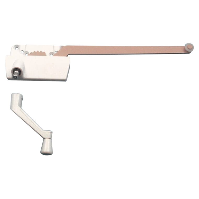 9-1/2" White Right Hand Single Arm Window Casement Operator