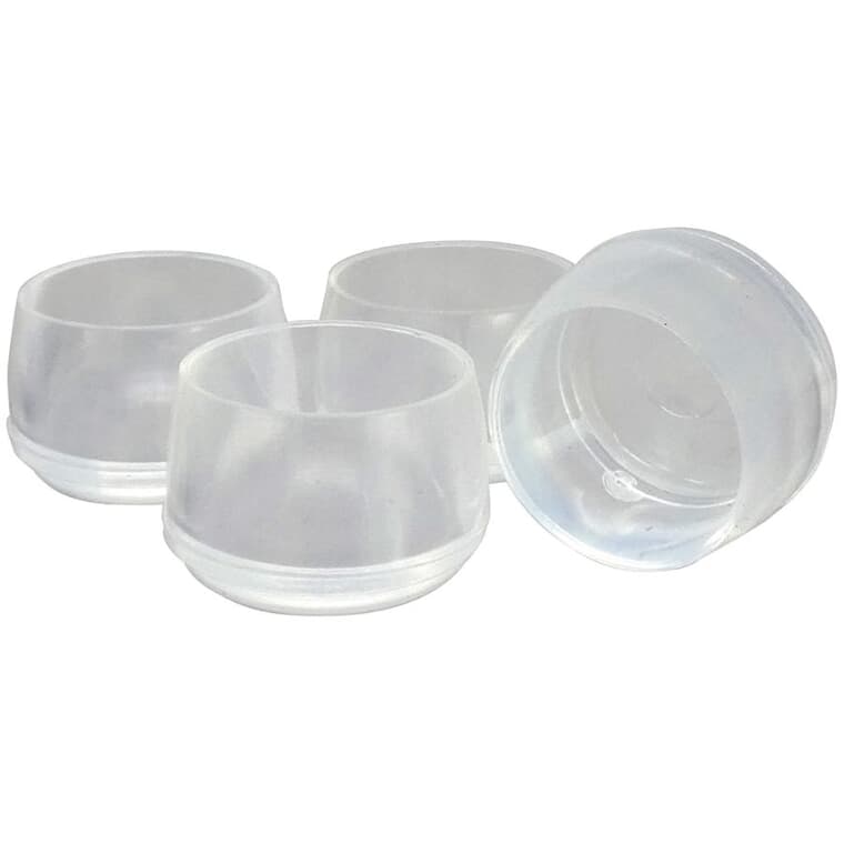 4 Pack 1-1/2" Clear Rubber Furniture Leg Tips