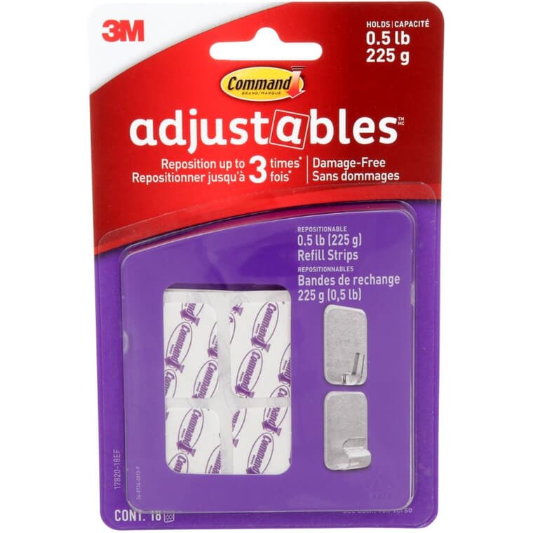 Adjustables Repositionable Refill Strips - with 18 Strips
