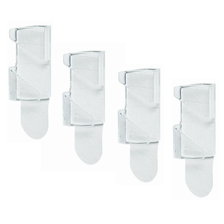 Paquet de 4 passe-cordons plats transparents et 5 bandes adhésives