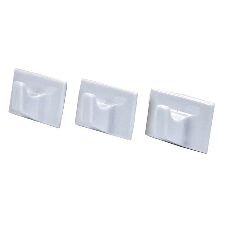 3 Pack White Oblong Adhesive Hooks