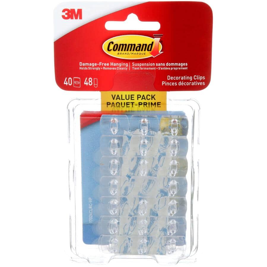 3M Command Clear Decorating Clips With Clear Strips 20 Hooks/24 Strips | Hy-Ray Private Limited