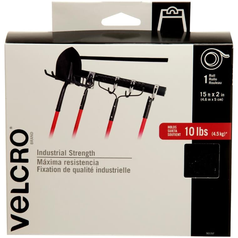 2" x 15' Industrial Strength Low Profile Black VELCRO® Tape